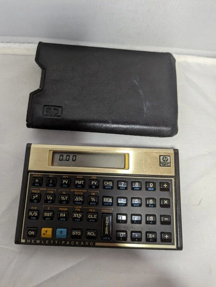 Hewlett Packard HP 12C Scientific Calculator Financial Engineering +Leather Case